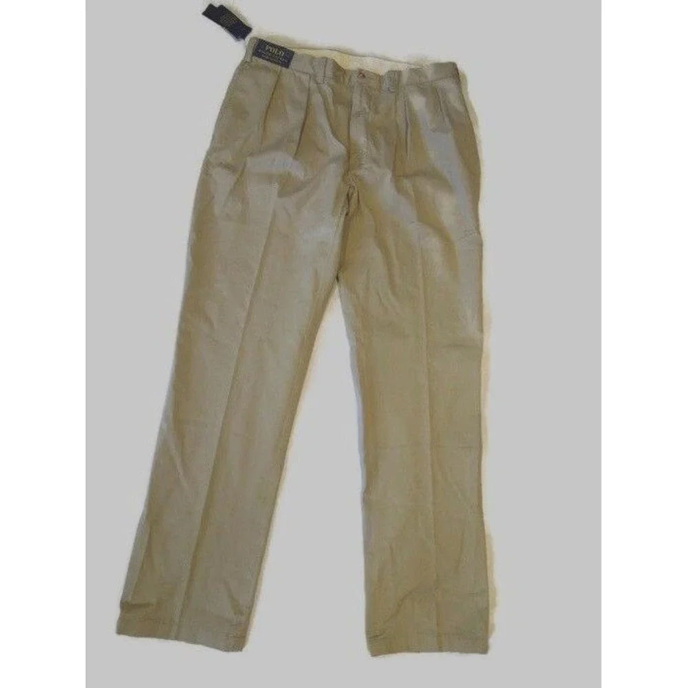 POLO‎ RALPH LAUREN pant PANTS CLASSIC pleated fit HUDSON tan 36T X 36